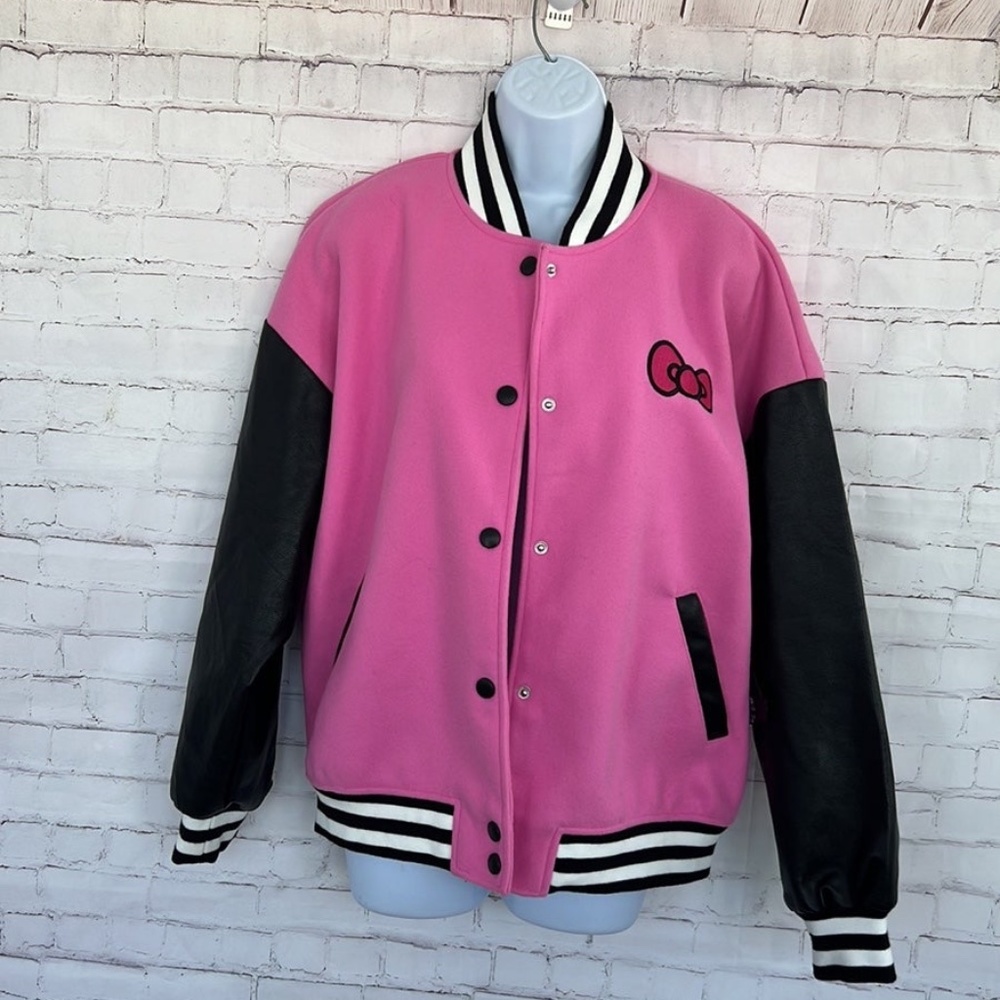 Hello Kitty & friends X Forever 21  varsity pink jacket small oversized fit